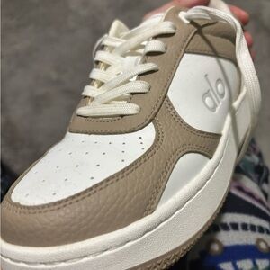 ALO Yoga White and Tan Athletic Shoes